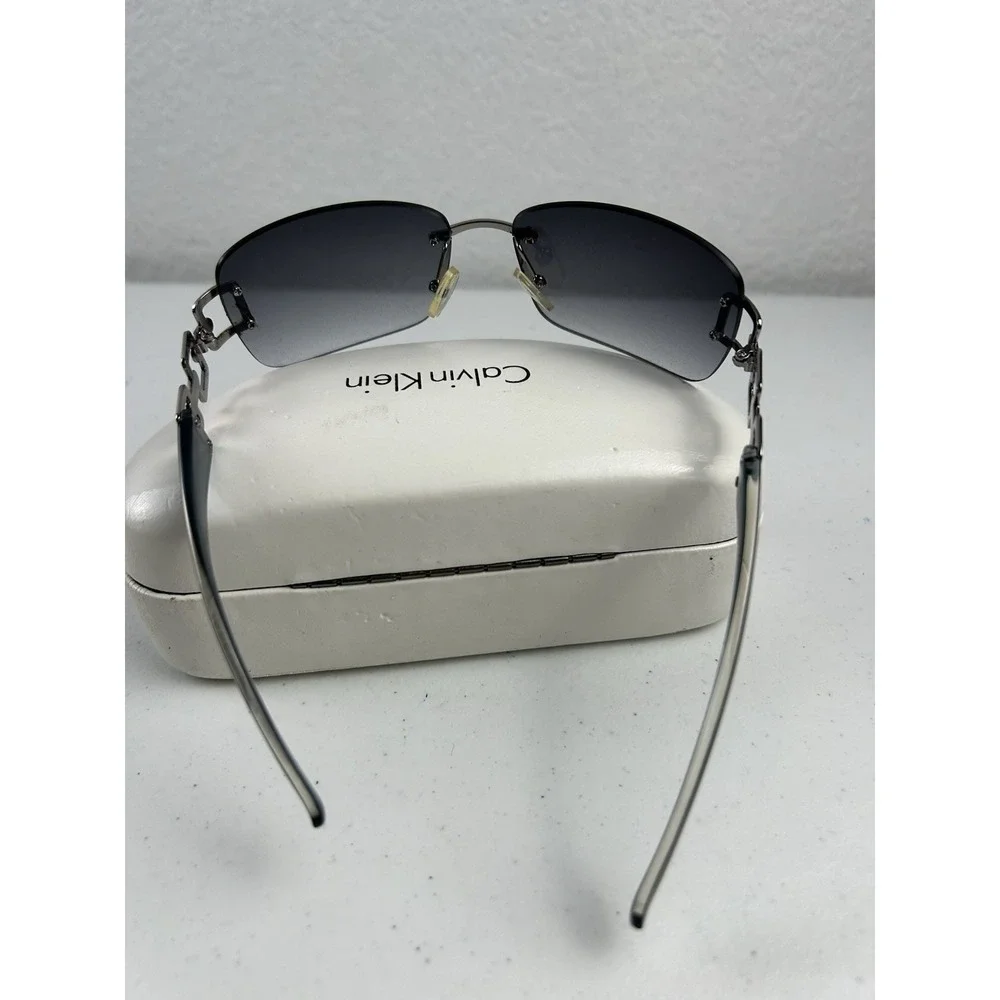 Calvin Klein‎ Womens Blue/Gray Silver Sunglasses R324S 010 With Case